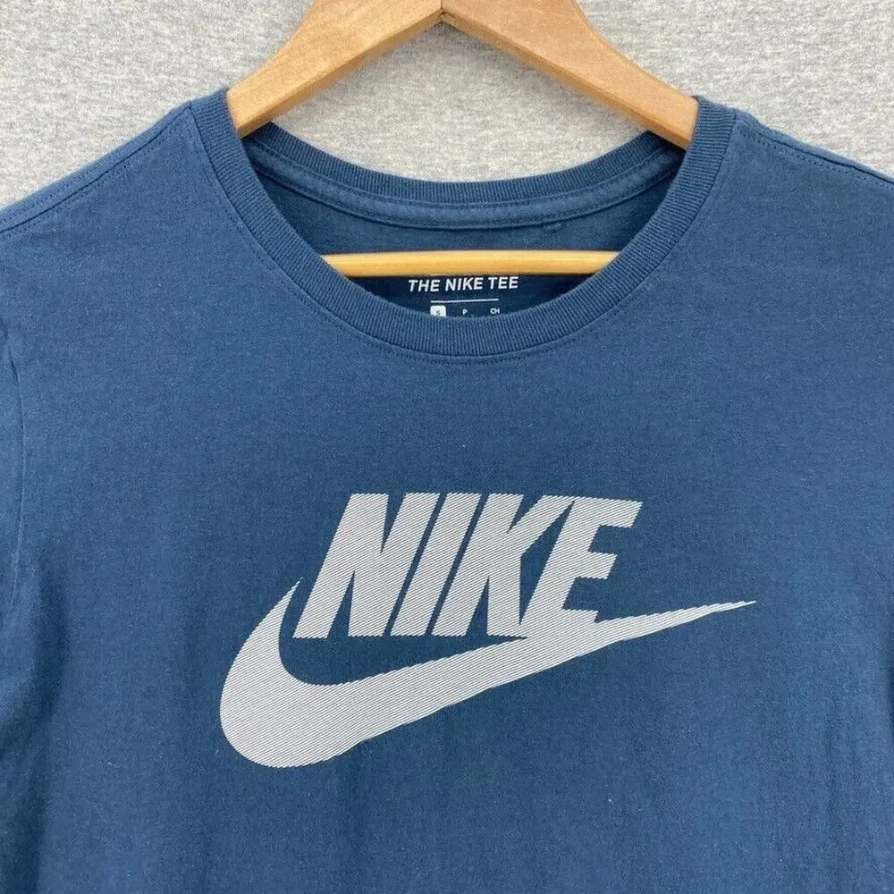The Nike Tee Shirt Womens Small Athletic Cut Blue Nike Graphics Short Sleeve